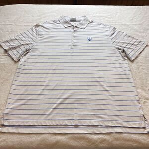 Fennec White Blue Striped Polo Shirt